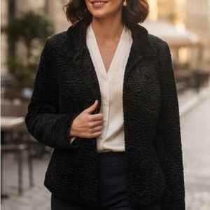 Pantology Black Faux Fur Jacket – Size 10 (Women’s)